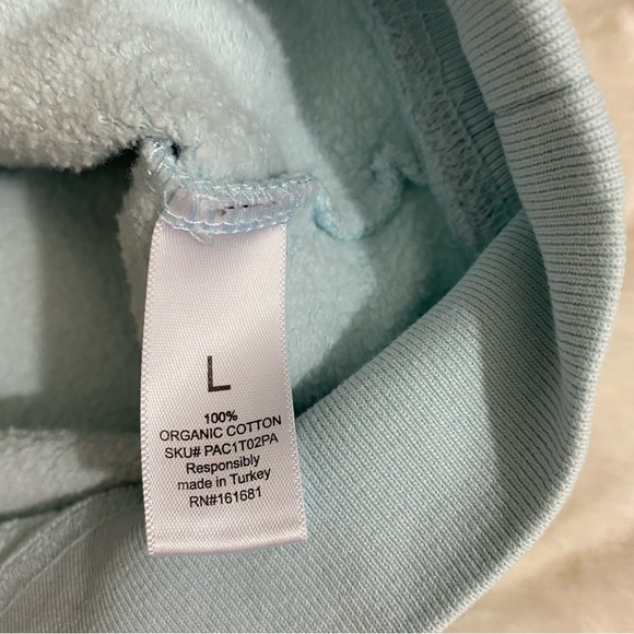 Cope x PacSun Eco Off White & Blue Spliced Crew Neck Sweatshirt Organic Cotton L - Picture 10 of 11